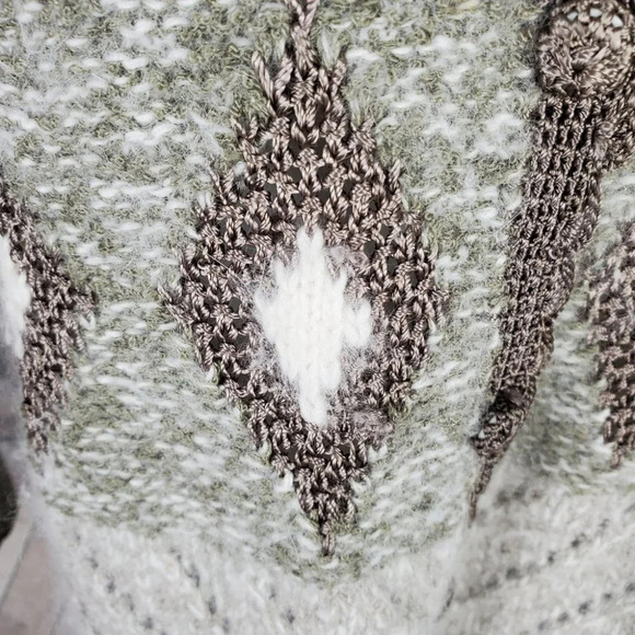 Vintage Angora Button Front Cardigan Sleight of Hand Sage M/L - Picture 7 of 12